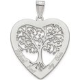 thumbnail image 1 of 14k White Gold w Laser Polished Family Tree Heart Pendant / Charm, 1 of 2