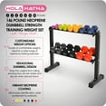 thumbnail image 3 of HolaHatha 146 Pound Neoprene Dumbbell Strength Training Weight Set with Rack, 3 of 11