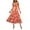 Orange, variant on Sakmal Dresses for Women Elegant Maxi Square Neckline Orange Sleeveless Elegant Graphic Pleated A-Line Dress