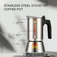thumbnail image 4 of Stovetop Espresso Maker, Classic Italian Moka Pot 430 Stainless Steel Coffee Machine Maker for Induction Cooktops, 4 of 8
