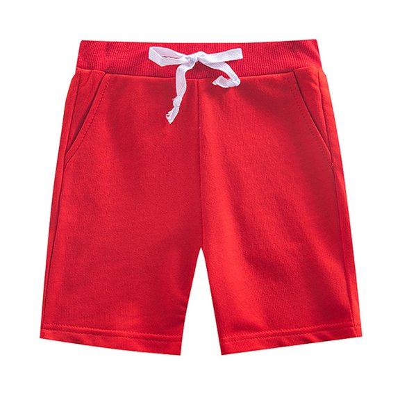 YTDSCS Kids Baby Girls Boys Cotton Jogger Shorts for 1-9 Years Summer Elastic Waist Shorts Solid Color Five Pants with Pockets for Unisex