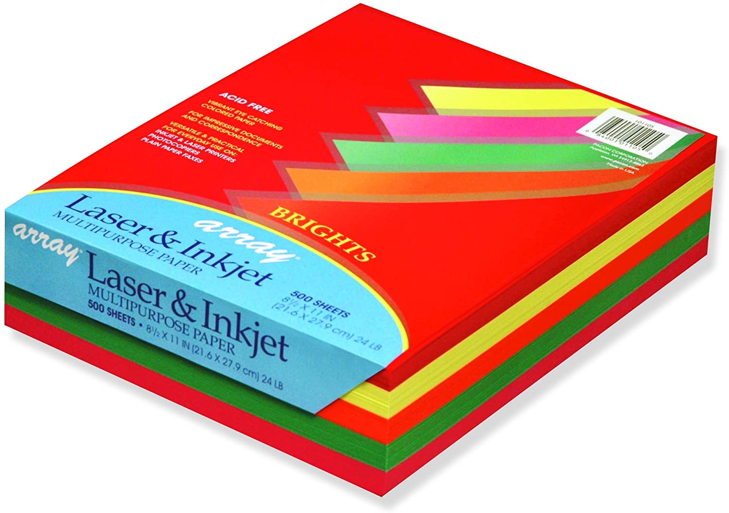 Riverside Paper 101105 Array Assorted Bright Colored Bond Paper, 24lb