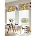 thumbnail image 5 of 2 Pack Hello Summer Lemons Valance for Window Farmhouses Fruits Black Plaid Wood Grain Kitchen Valance Rod Pocket Short Curtain Topper Decorative Window Treatment for Living Room Bedroom 60"x18", 5 of 9