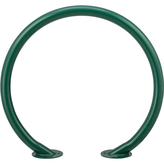 Circle Bike Rack, 37"W x 33-1/2"H, 2 Bike Capacity, Flange Mount, Green