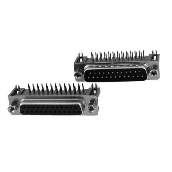 2 Pcs Right Angle D-sub DB 25 Male Female Connector Adapter