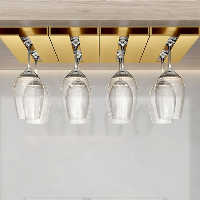 Kitchen Organizers and Storage Rack Wine Glass Holder Under Shelf Or Cabinet Punch-free Wine Glass Rack Plastic Stemware Rack Glassware Drying Storage Hanger For Kitchen,Bar And Rest
