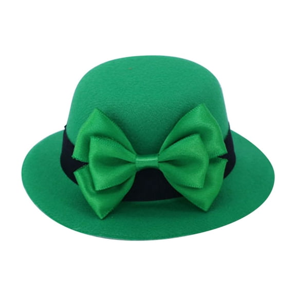 Vadktai St. Patrick's Day Hat Hairclip Saint Patty's Day Shamrock Irish Clover Hairclip Green Party Hair Accessories for Women and Girls