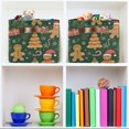 thumbnail image 6 of Yayeee Canvas Storage Basket with Handles for Shelves Fabric Bins Closet Organizer, Beige Christmas Gingerbread, 6 of 8