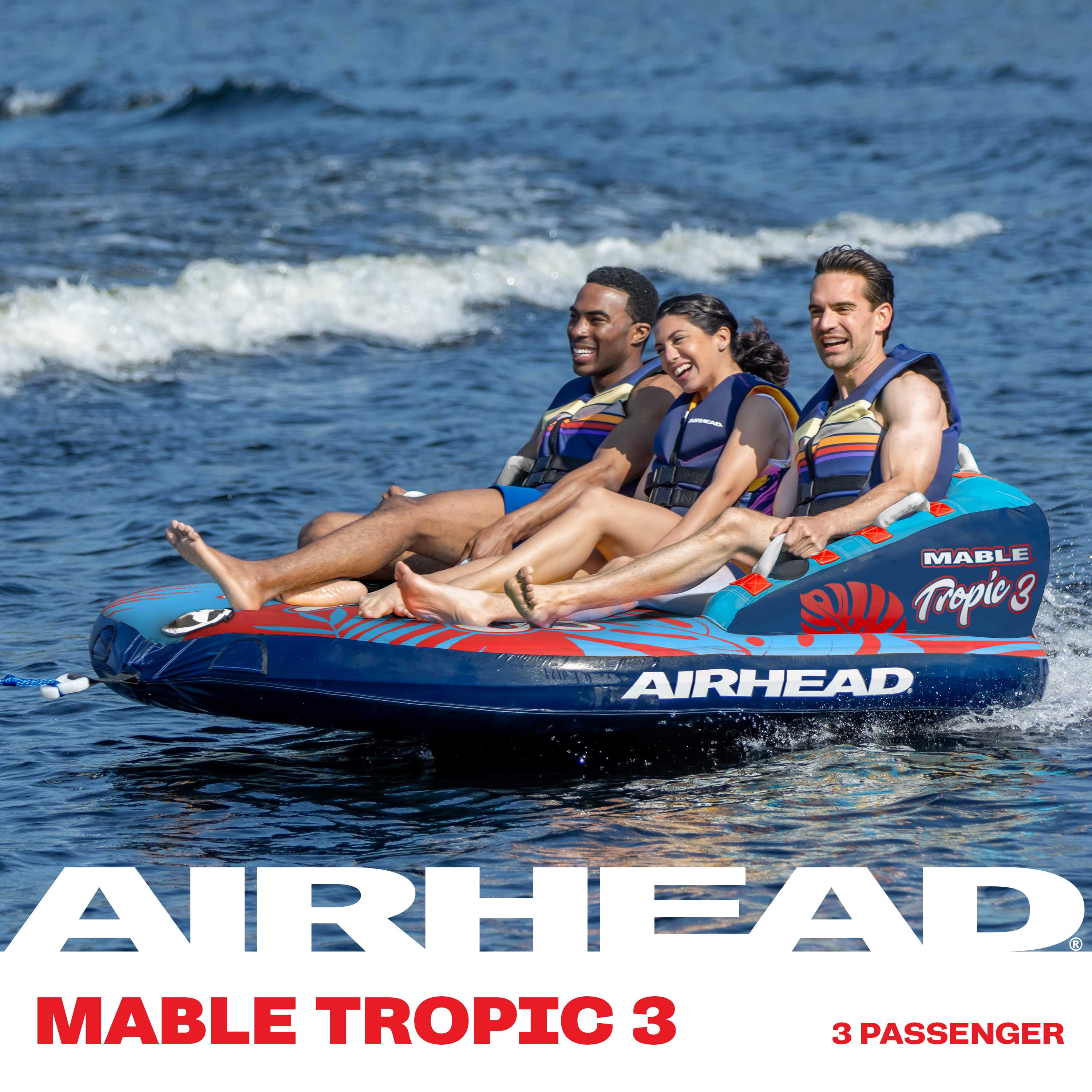 Airhead Mable Tropic 3-Person Towable Tube, Max Weight 510 lbs