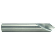 KEO 34312 Solid Carbide NC Spotting Drill Bit, Uncoated (Bright) Finish, Round Shank, Right Hand Flute, 90 Degree Point Angle,