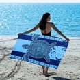 thumbnail image 6 of Microfiber Blue Sea Turtle Beach Towel Blanket, Thin Lightweight Absorbent Quick Dry Sand Free Swimming Bath Shower Pool Towels Sea Turtle Gifts for Men Women Girls, 71 X 31in, 6 of 7