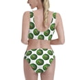 thumbnail image 3 of Daiia Happy Watermelon printed 2 piece Swimsuit Bikinis for Women High Waisted Racerback Bathing Suits Summer Tummy Control Scoop Neck Swimwear-Large, 3 of 8