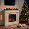 thumbnail image 4 of Electric Fireplace Mantel, Woode TV Stand with 24"Insert Heater, Farmhouse Heater with 4 Brightness,Freestanding Media Console for Living Room,Bedroom, 4 of 9