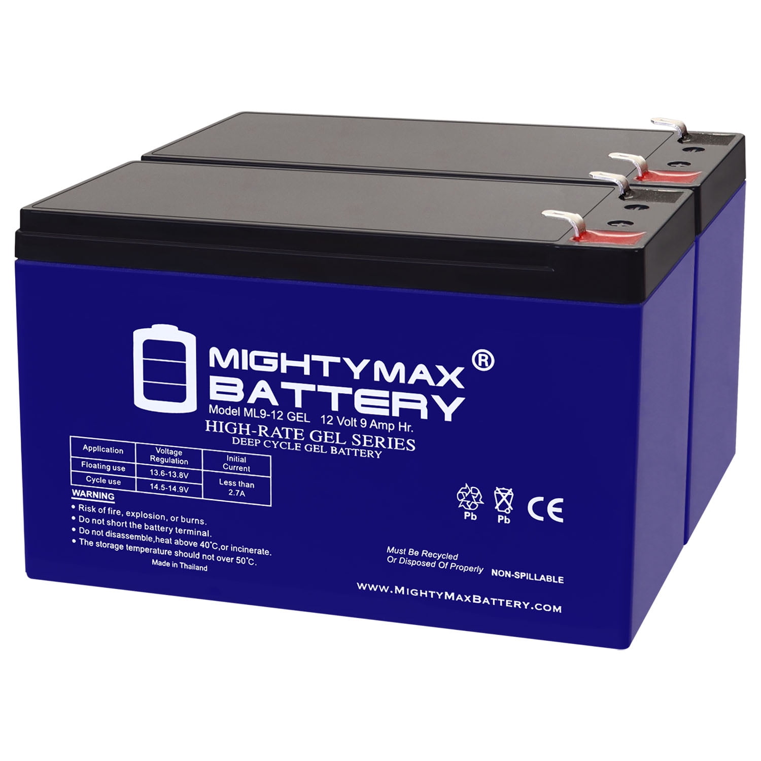 12V 9AH GEL F2 Replacement Battery Compatible with Geek Squad 1500VA - 2 Pack