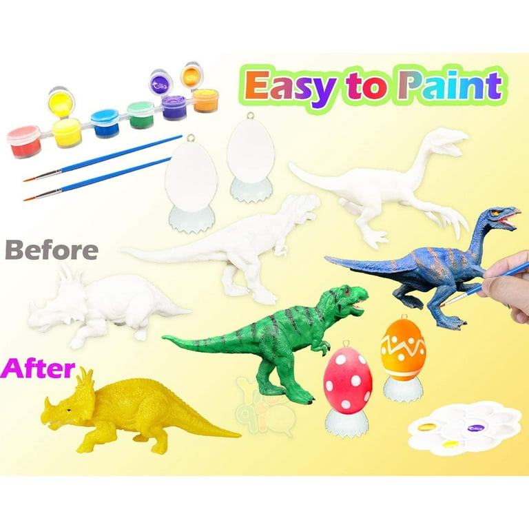 Nene Toys Dinosaur Painting Kit for Kids 3-7 Years [The Indomitable of The Jurassic] – Art Set Kit with 4 Dinosaurs, 10 Paints, 2 Brushes