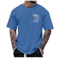 thumbnail image 6 of TrendOFT Shirts for Men Graphic Tees Back Side Graphic Print Short Sleeve Crew Neck Loose Casual Summer Tops Mens Tees Blue XL, 6 of 8
