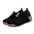 thumbnail image 2 of Taylonsss Women's Round Toe Lace-Up Wedge Heel Platforms Shoes with Soft Fabric and Cushioned Sole for Casual Wear Comfortable All-Day Walking Shoes, 2 of 7