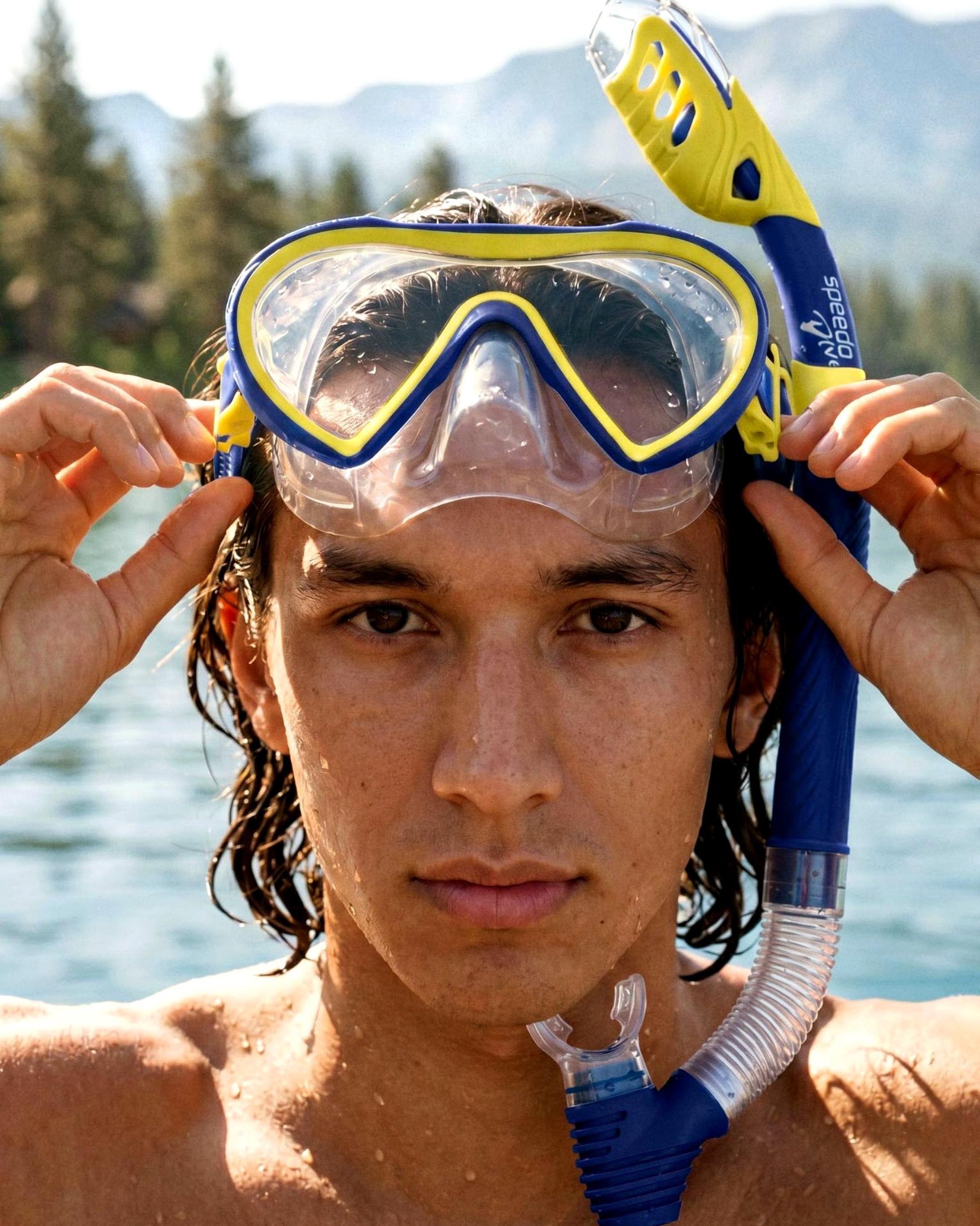 (2 pack) Speedo Adult Horizon Swim Mask and Snorkel Set with Anti‑Fog and UV Protection, Ages 12+