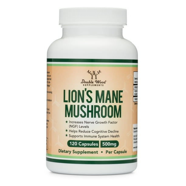 Lions Mane Mushroom Capsules (Two Month Supply 120 Count) Organic and