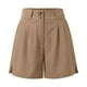 thumbnail image 5 of Pantalones cortos de cintura alta para mujer - Abertura lateral, bolsillos - Informal de negocios - Espalda elástica, cierre con cremallera - Tallas S-XXL, 5 of 6
