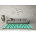 thumbnail image 3 of Ahgly Company Machine Washable Indoor Square Abstract Turquoise Blue Modern Area Rugs, 7' Square, 3 of 4
