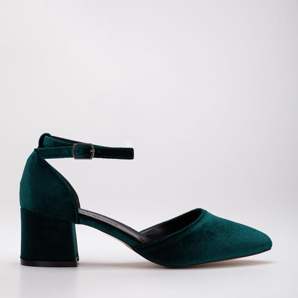 Marcelle - Zapatos de novia de terciopelo verde esmeralda esmeralda 25 CM