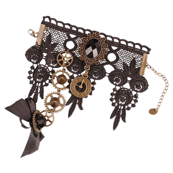 Brazalete Del Anillo de Steampunk Del Cordón Floral Gótico de Las Mujeres para La Boda