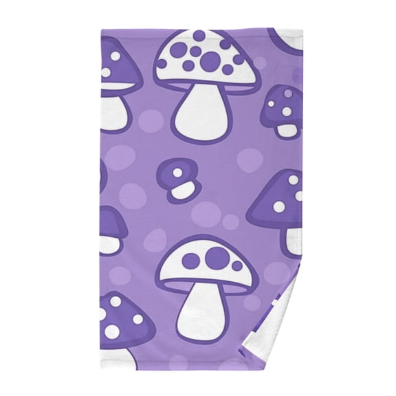 Purple Mushrooms Hand Towel Cotton 16x28 in Soft Absorbent Quick Dry Bath Face Towel