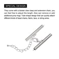 thumbnail image 4 of 10Sets Slide on End Clasps with Lobster Claw Clasps & Extension Chain 35mm for DIY Craft Making, Silver White, 4 of 6
