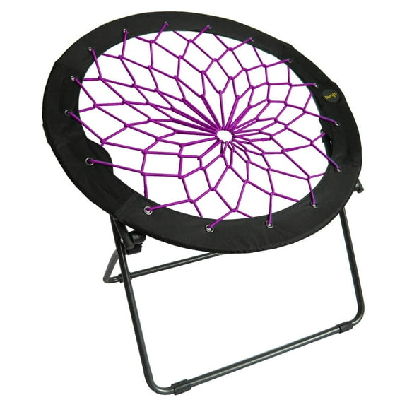 Limited Foldable Bunjo Bungee Chair for Dorms, Living Rooms, Bedrooms, Camping, Gaming & Lounging, Plum (Pack of 1)