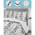 thumbnail image 3 of Full Size Quilt Bedding Set, Black Grey Botanical Reversible Summer Quilt 3 Pieces, Spring Floral Summer Farmhouse Lightweight Bedspreads Coverlets with 2 Pillow Shams for All Seasons, 3 of 5