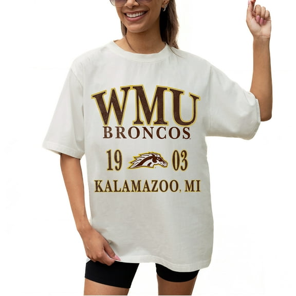Women's Gameday Couture Cream Western Michigan Broncos Unity Oversized T-Shirt