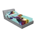 thumbnail image 2 of Ambesonne Colorful Fitted Sheet & Pillow Sham Set, Retro Low Poly Deer, Twinxl, Multicolor, 2 of 2