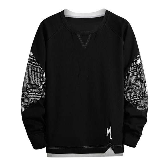 Sweatshirt for Men Crew Neck Triangle Colorblock Hoodless Long Sleeve Casual Pullover