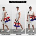 thumbnail image 6 of Women Men Croatian Flag Gym Duffel Bag Travel Carry On Weekender Overnight Tote Personal Item Bag, 6 of 6