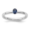 thumbnail image 5 of Auriga Fine Jewelry 925 Sterling Silver Created Sapphire Single Stone Ring for Women Size- 9, 5 of 6