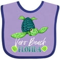 thumbnail image 3 of Inktastic Vero Beach, Florida Happy Sea Turtle Boys or Girls Baby Bib, 3 of 4