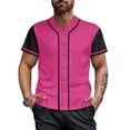 thumbnail image 2 of Pink Baseball Jersey for Men Hip Hop Hipster Button Down Shirts Sports Uniforms, 2 of 5