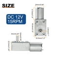 thumbnail image 3 of Uxcell DC 12V 15RPM Worm Geared Motor 6mm D Shaft Reduction Electric Motor Reducer High Torque Low Speed, 3 of 5