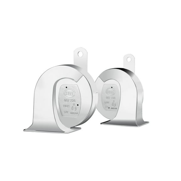 HELLA 007728883 Chrome 12V Trumpet Horn Kit (Universal Fit)