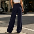 thumbnail image 6 of Oksale Khaki Pants for Women High Waisted Chino Pants with Pockets Trendy Vintage Loose Straight Leg Dress Pants Lightweight Trendy Trousers Navy XL, 6 of 7