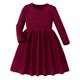 thumbnail image 1 of Odeerbi Vestido de Manga Larga de Punto Elástico Para Niñas Vestido de Color Sólido En Línea A Para Niños, 1 of 9