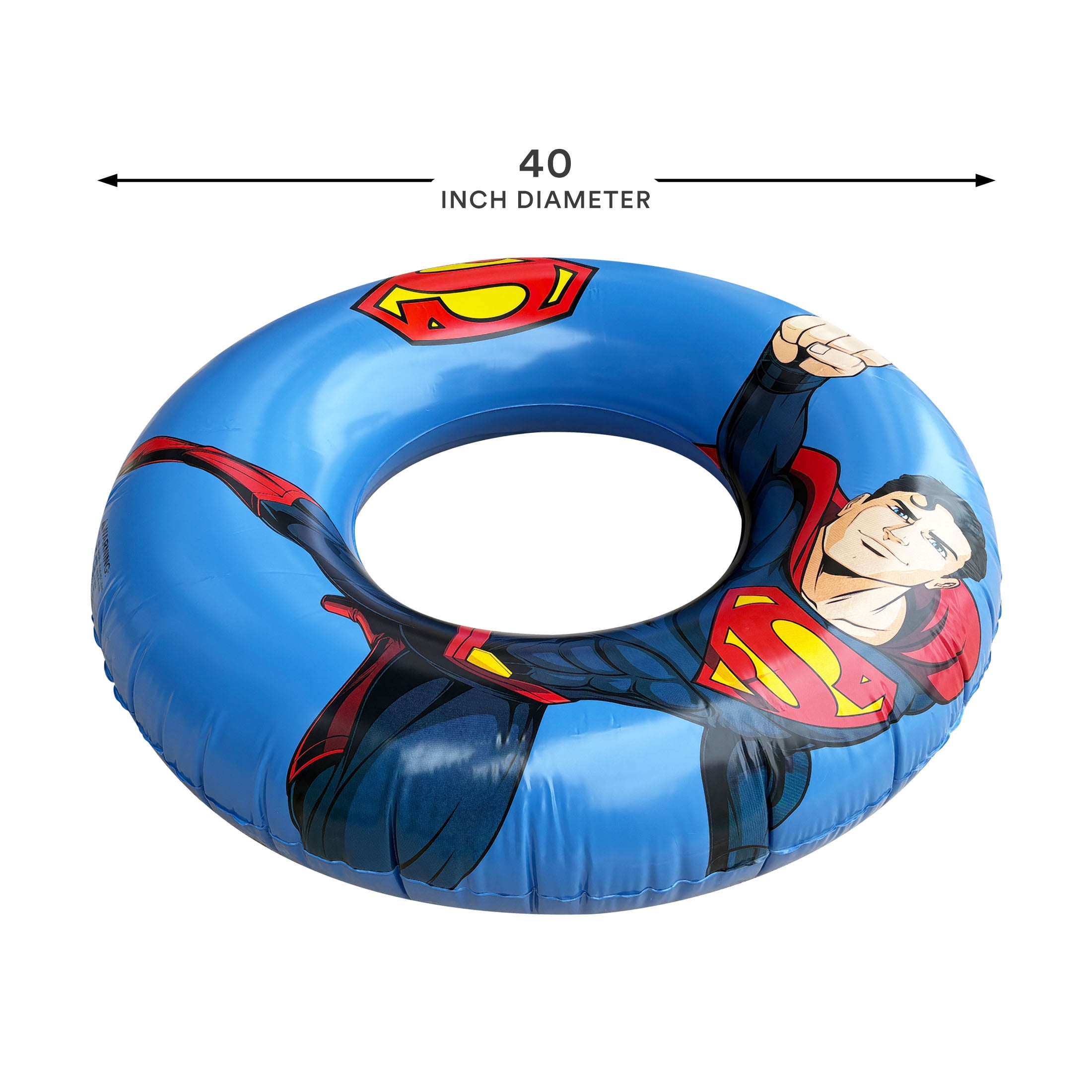 (2 pack) Superman 40" Inflatable Pool Ring Float for Pool, Beach, Lake Water Play, Ages 8+