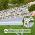 thumbnail image 6 of Pioneer Flower Floral Print Pattern Square Fitted Tablecloth with Elastic Edge,Square Table Cover,Washable Elastic Table Cover for Home Kitchen Party Decor 36"x36", 6 of 6