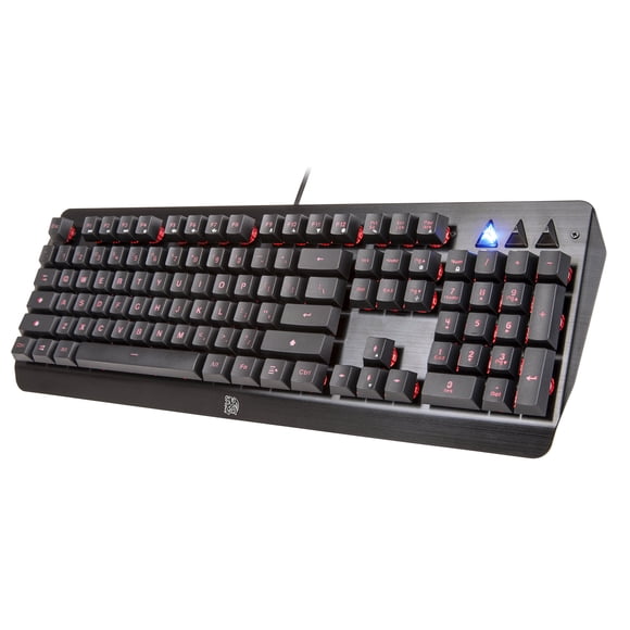 Thermaltake Tt Esports Challenger Plaque avant en Aluminium 8 Couleurs Rétroéclairage LED Réponse Rapide Clavier de Jeu Membrane Anti-Ghosting KB-CHE-MBBLUS-01