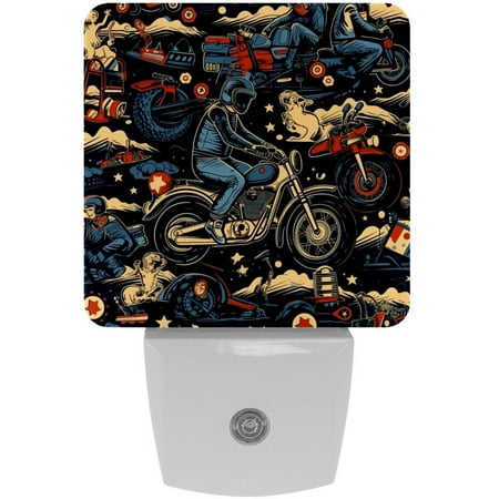 

Motorcycle theme LED Square Night Light - Energy Efficient and Stylish Illumination for any Room