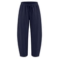 thumbnail image 6 of Womens Cropped Pants Waist Wide Leg Lightweight Comfort Capris Summer Casual Vacation Trousers with Pockets by Yigetop Navy S, 6 of 7