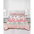 thumbnail image 3 of Quilts Twin XL Size, Pink Flamingo Soft Comforter Bedding Set for Bed, Summer Tropical Flamingo Hawaii Animals Lightweight Quilted Bedspread with Pillow Cover(2 Pieces) for All Season, 68x98 Inch, 3 of 6