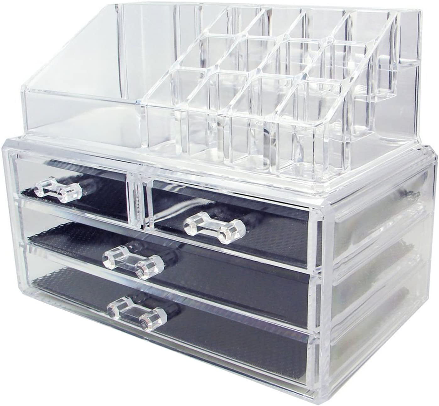Diamond Jewelry Makeup Organizer Case Box Storage Acrylic Display Drawer 