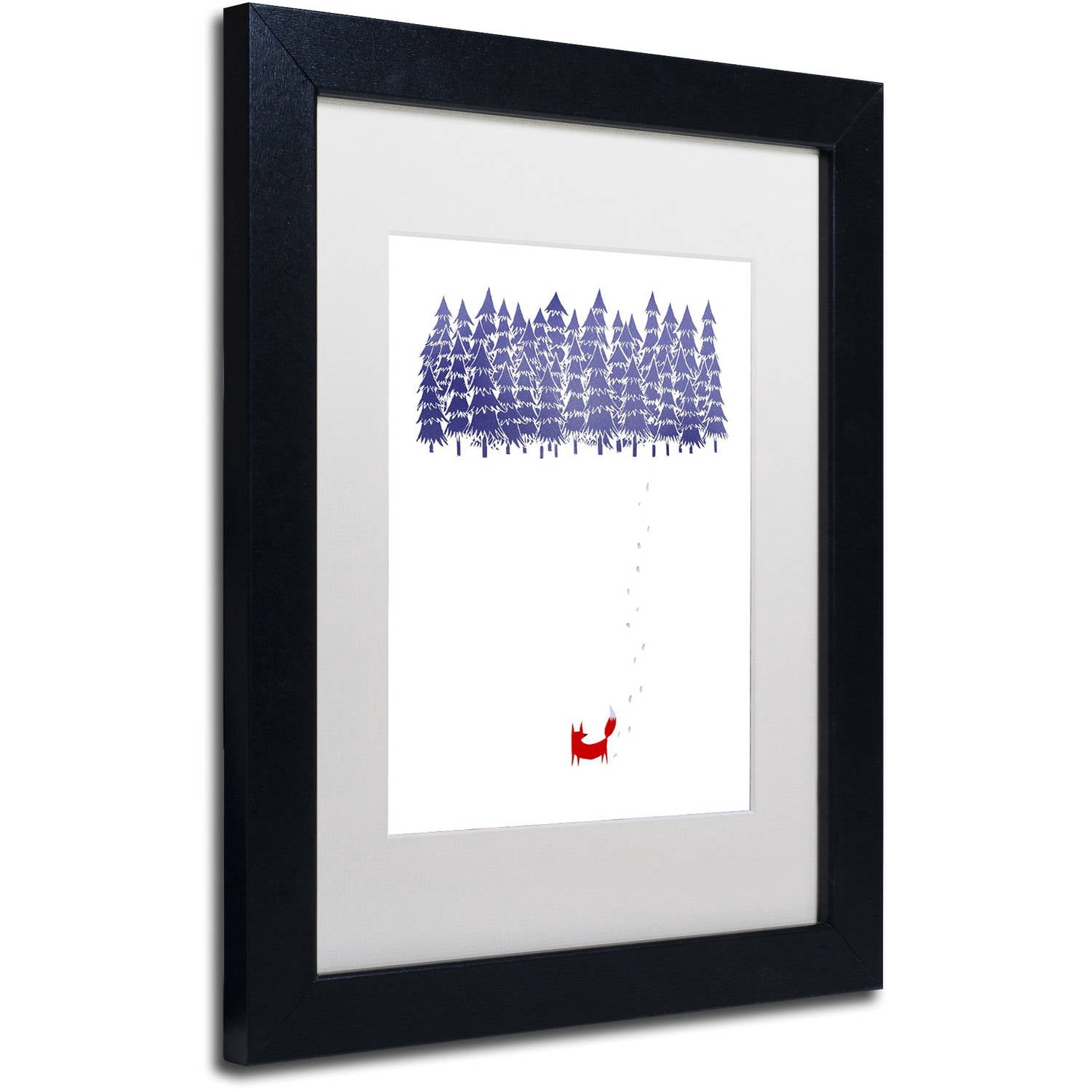 Trademark Fine Art 'Alone In The Forest' Canvas Art by Robert Farkas, White Matte, Black Frame